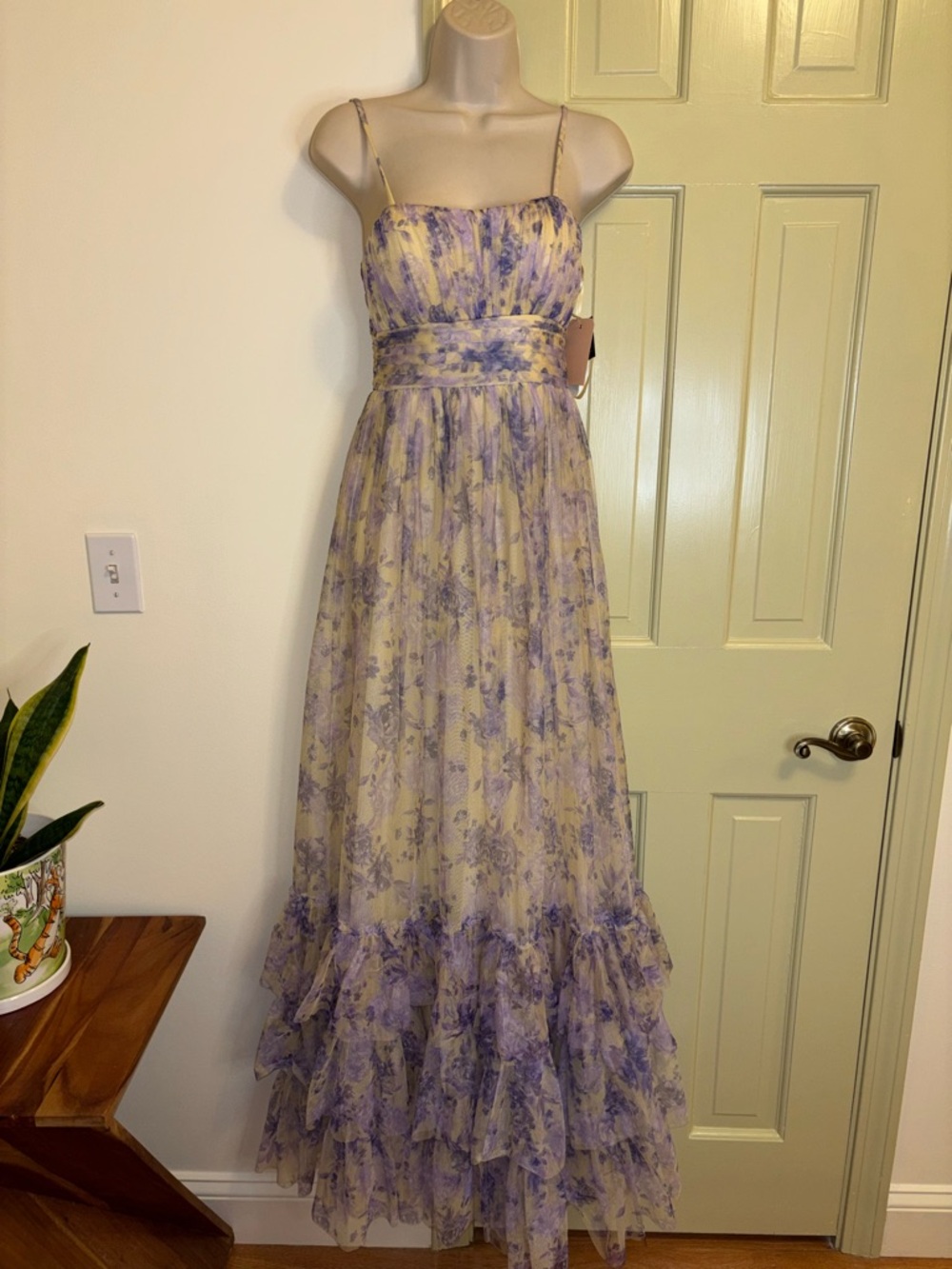Macy's Lilac Floral Tiered Maxi Dress - Picture 6 of 11